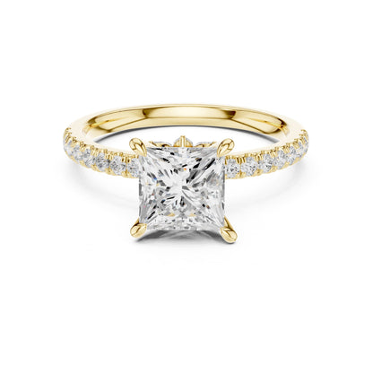 Princess Accented Lab Grown Diamond Engagement Ring