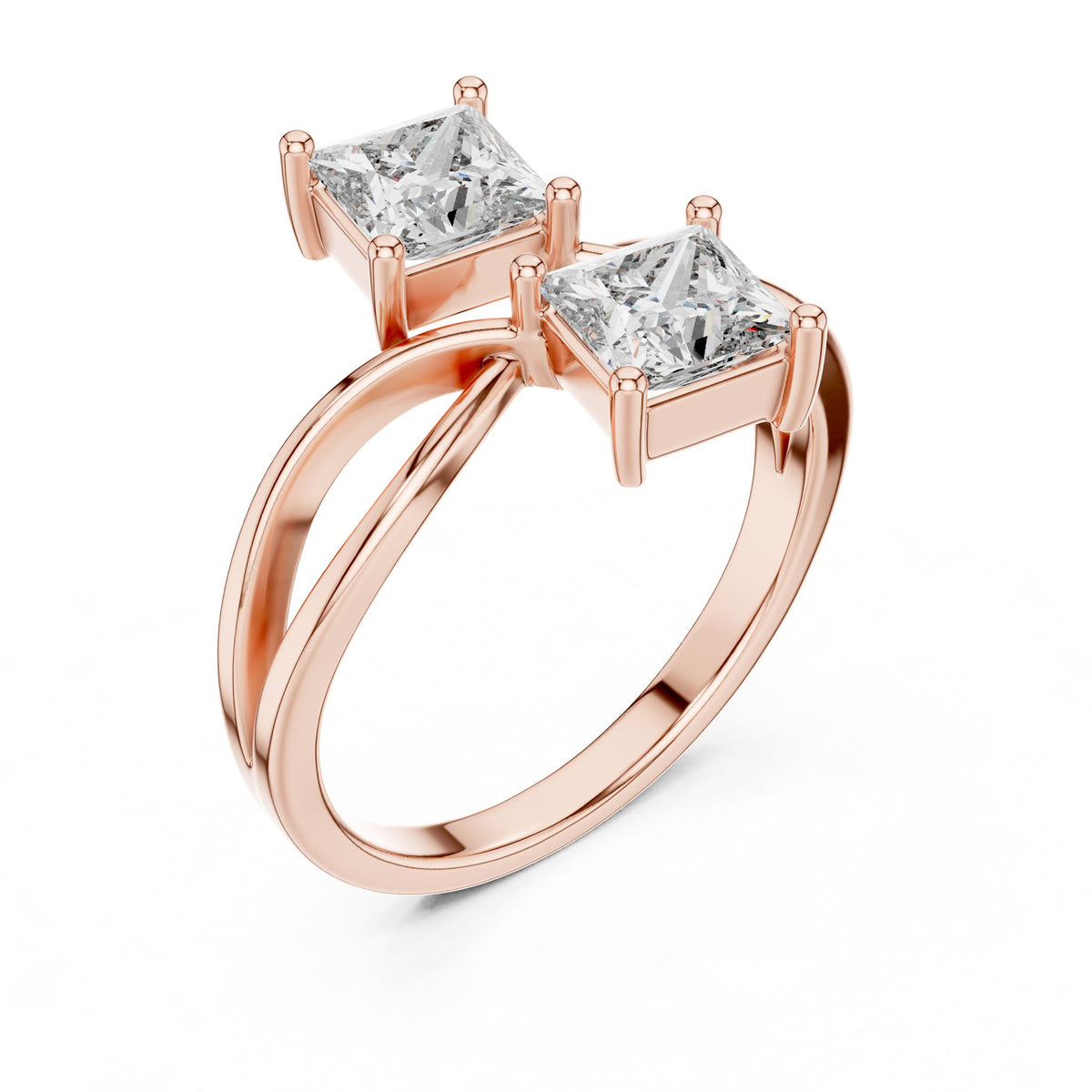Princess Bypass Lab Grown Diamond Engagement Ring