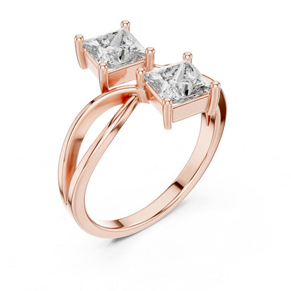 Princess Bypass Lab Grown Diamond Engagement Ring