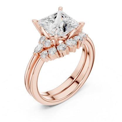 Princess Cluster Lab Grown Diamond Engagement Ring