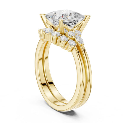 Princess Cluster Lab Grown Diamond Engagement Ring