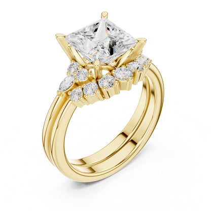 Princess Cluster Lab Grown Diamond Engagement Ring