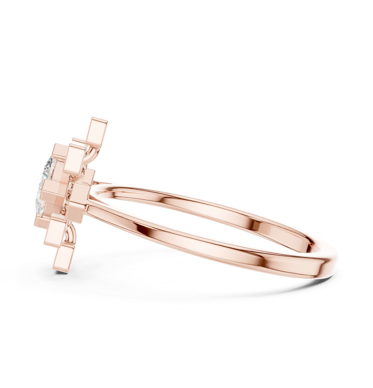 Princess Cluster Lab Grown Diamond Engagement Ring