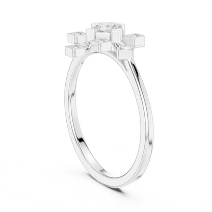 Princess Cluster Lab Grown Diamond Engagement Ring