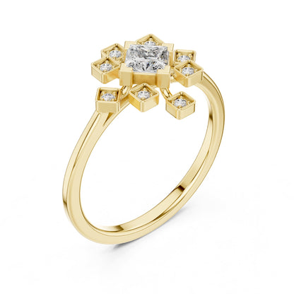 Princess Cluster Lab Grown Diamond Engagement Ring