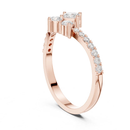Princess Cluster Lab Grown Diamond Engagement Ring