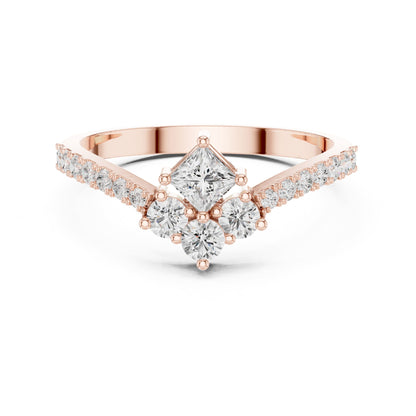 Princess Cluster Lab Grown Diamond Engagement Ring