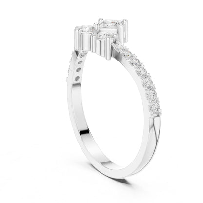 Princess Cluster Lab Grown Diamond Engagement Ring
