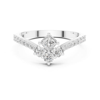 Princess Cluster Lab Grown Diamond Engagement Ring