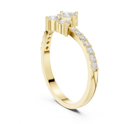 Princess Cluster Lab Grown Diamond Engagement Ring