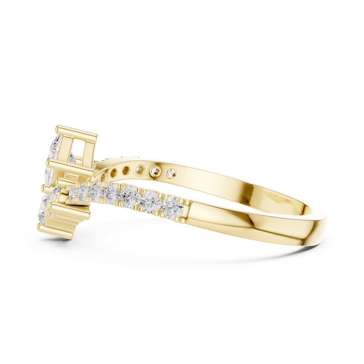 Princess Cluster Lab Grown Diamond Engagement Ring