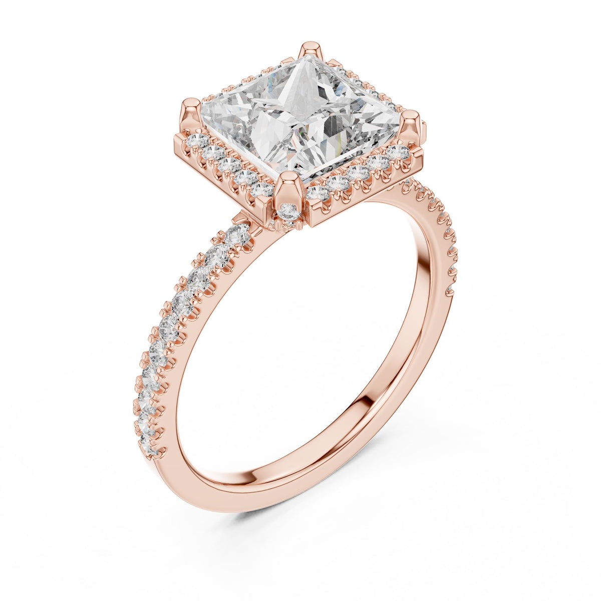 Princess Halo Lab Grown Diamond Engagement Ring