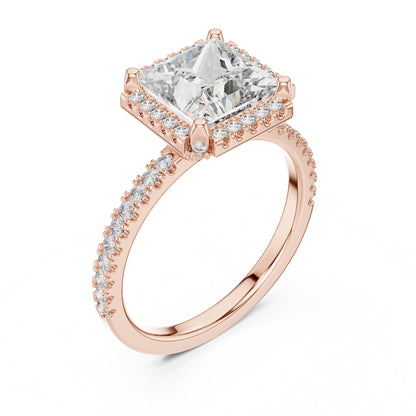 Princess Halo Lab Grown Diamond Engagement Ring