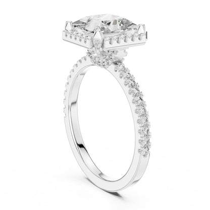 Princess Halo Lab Grown Diamond Engagement Ring