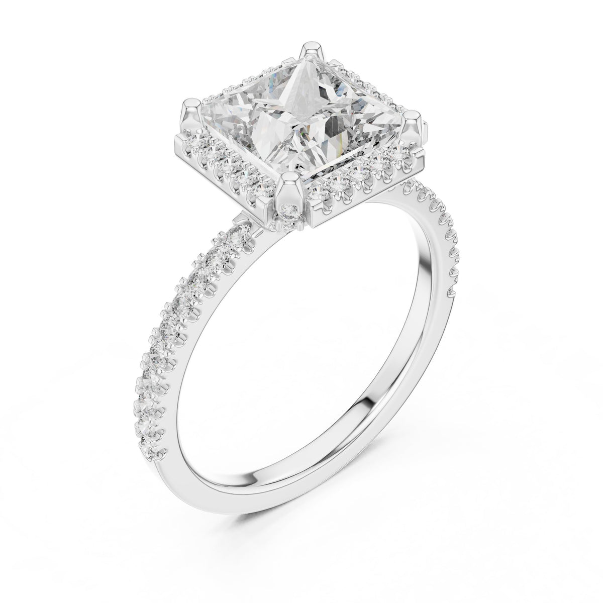 Princess Halo Lab Grown Diamond Engagement Ring