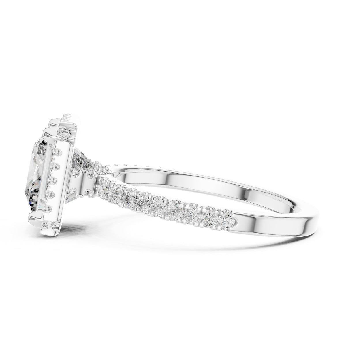 Princess Halo Lab Grown Diamond Engagement Ring