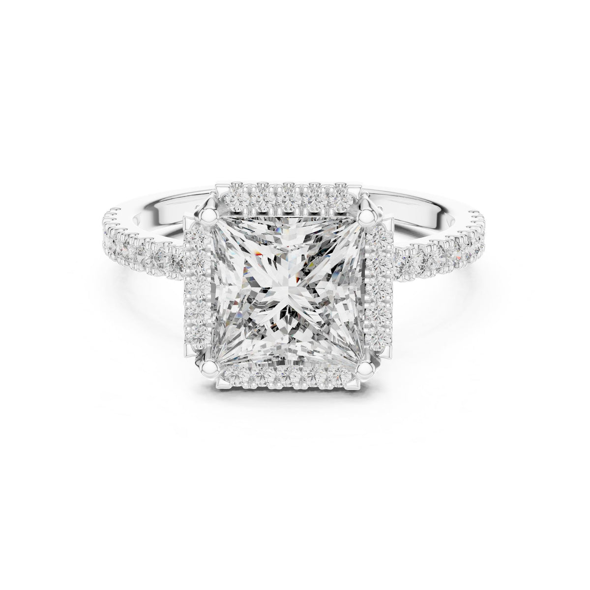 Princess Halo Lab Grown Diamond Engagement Ring