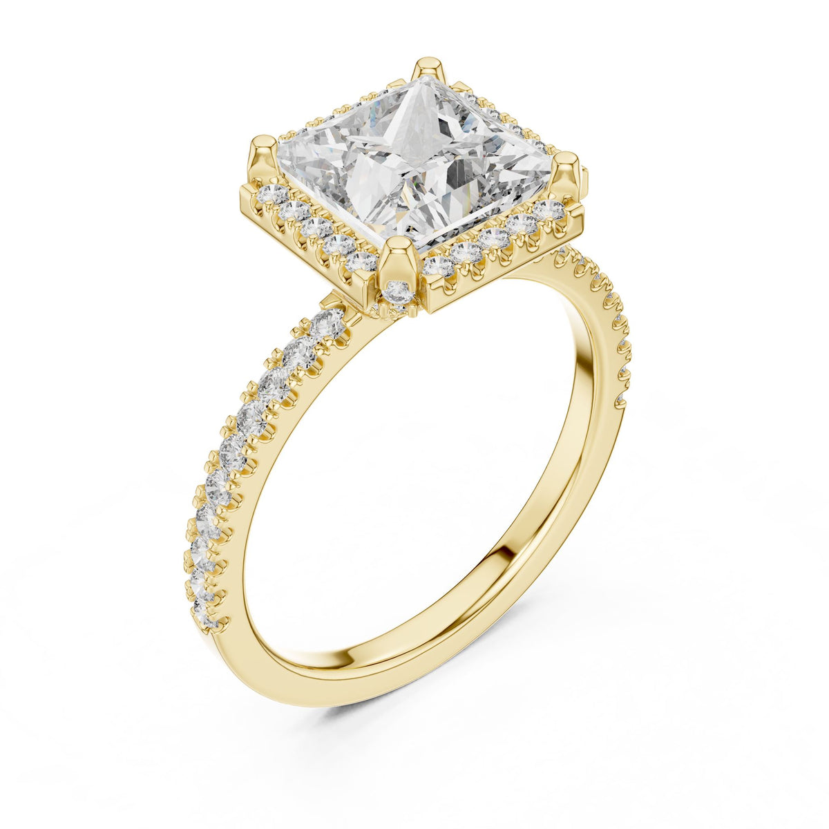 Princess Halo Lab Grown Diamond Engagement Ring