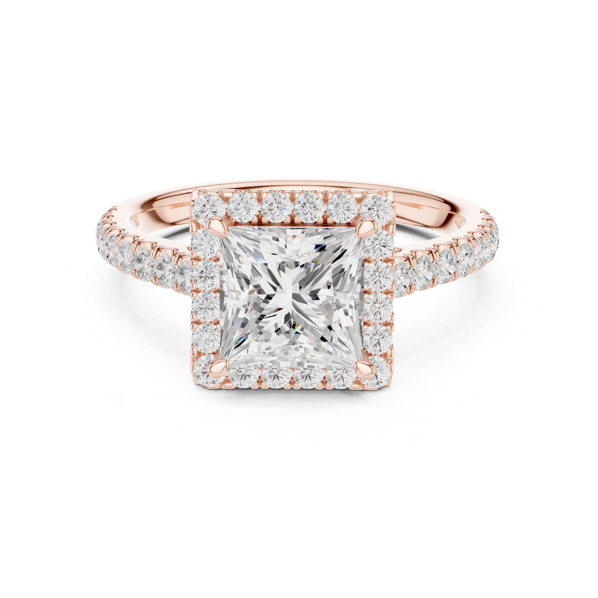 Princess Halo Lab Grown Diamond Engagement Ring