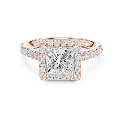 Princess Halo Lab Grown Diamond Engagement Ring