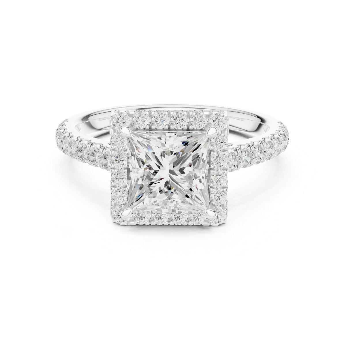 Princess Halo Lab Grown Diamond Engagement Ring