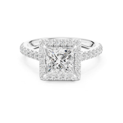 Princess Halo Lab Grown Diamond Engagement Ring