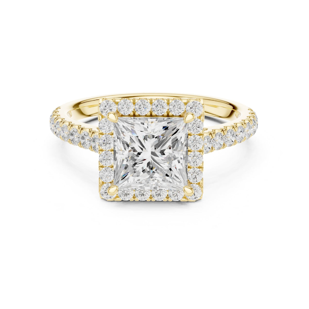 Princess Halo Lab Grown Diamond Engagement Ring