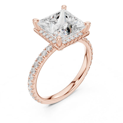 Princess Halo Lab Grown Diamond Engagement Ring
