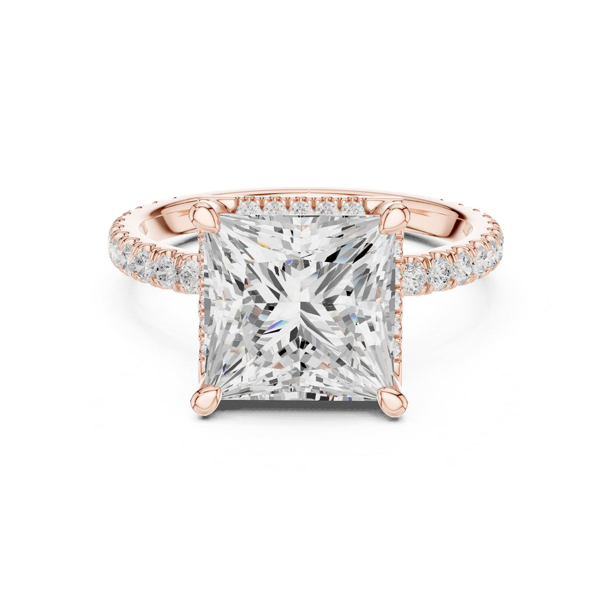 Princess Halo Lab Grown Diamond Engagement Ring