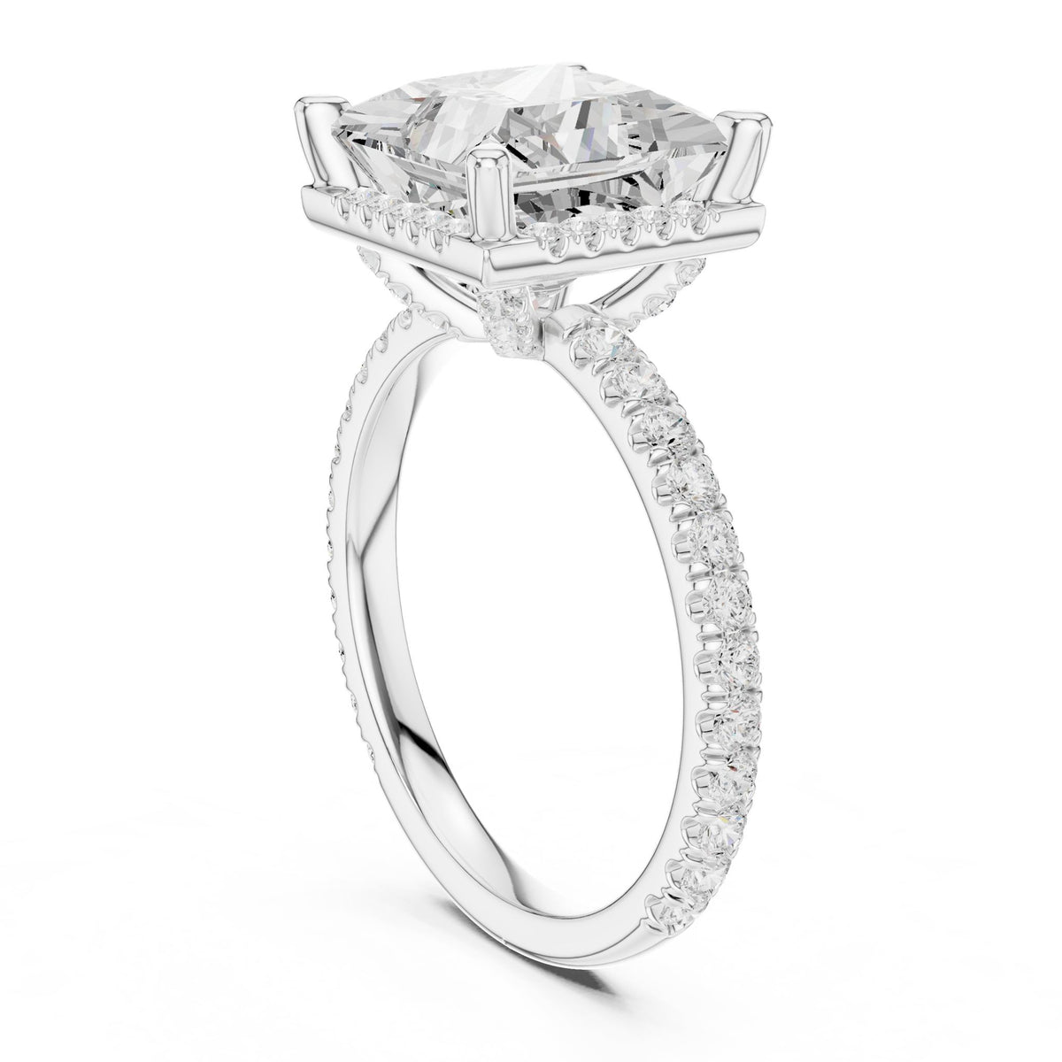 Princess Halo Lab Grown Diamond Engagement Ring