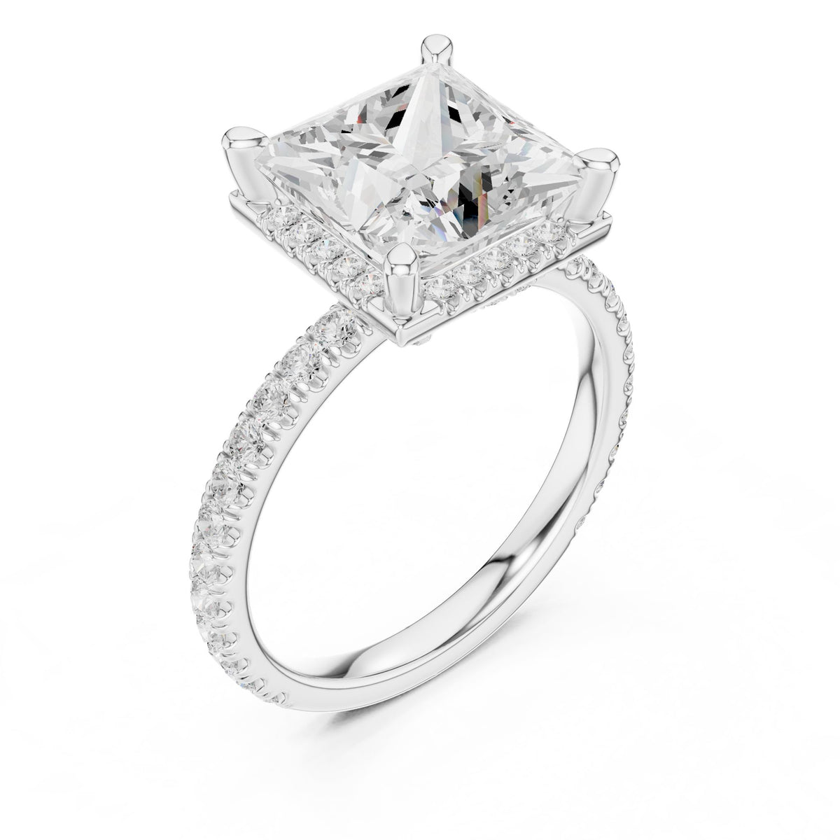 Princess Halo Lab Grown Diamond Engagement Ring