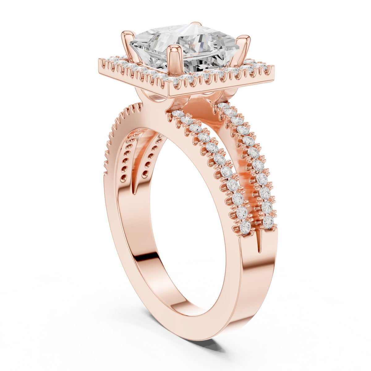 Princess Halo Lab Grown Diamond Engagement Ring
