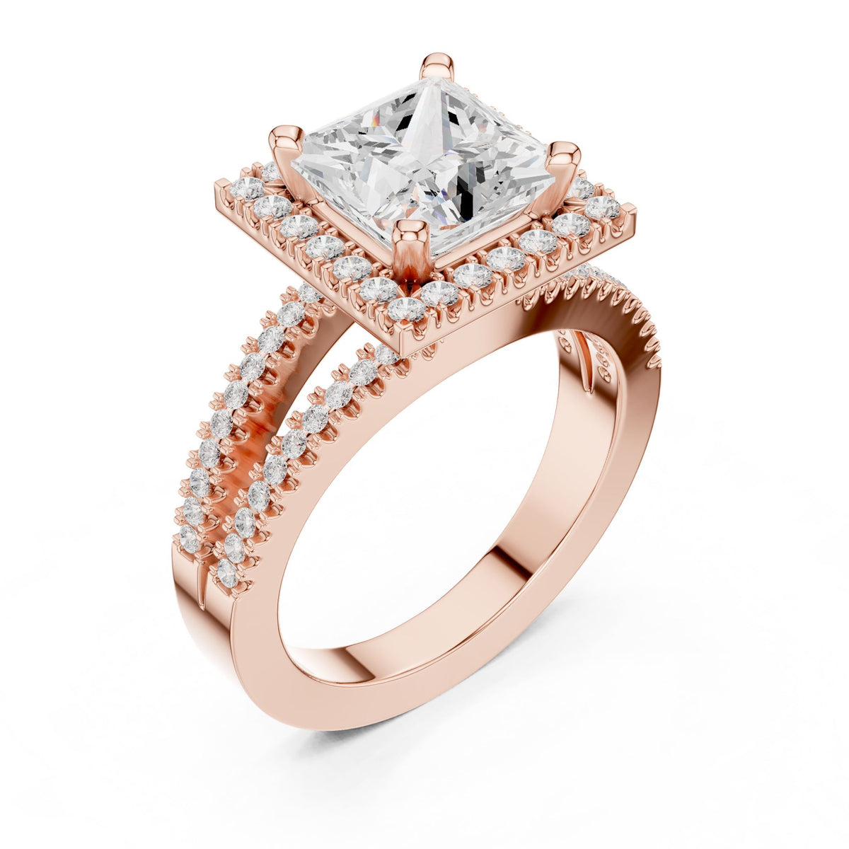 Princess Halo Lab Grown Diamond Engagement Ring
