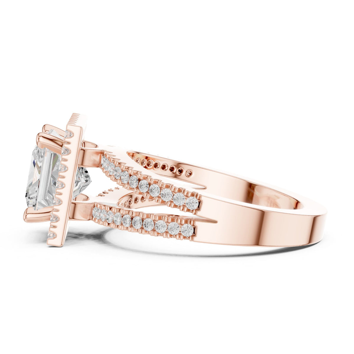 Princess Halo Lab Grown Diamond Engagement Ring