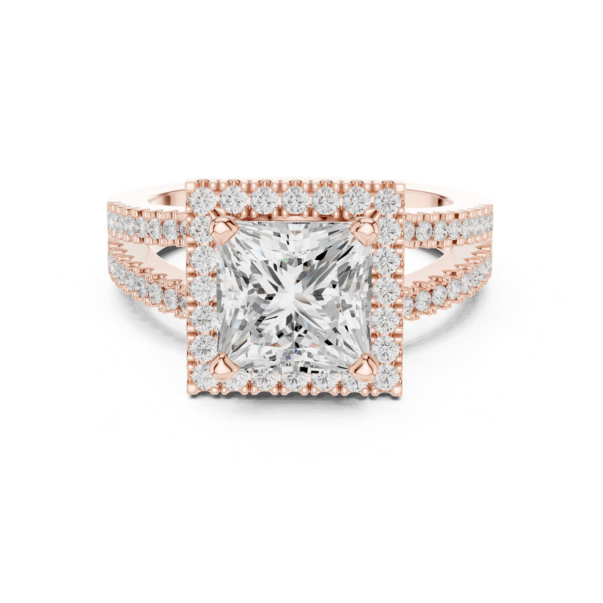 Princess Halo Lab Grown Diamond Engagement Ring
