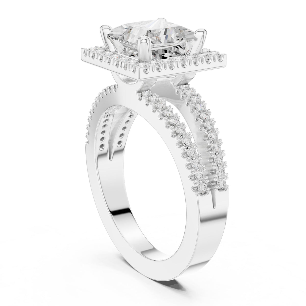 Princess Halo Lab Grown Diamond Engagement Ring
