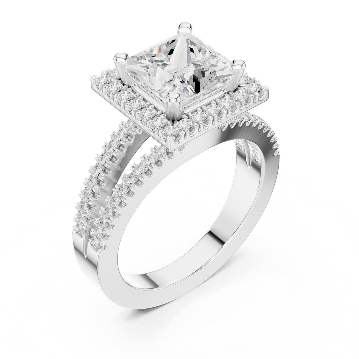 Princess Halo Lab Grown Diamond Engagement Ring