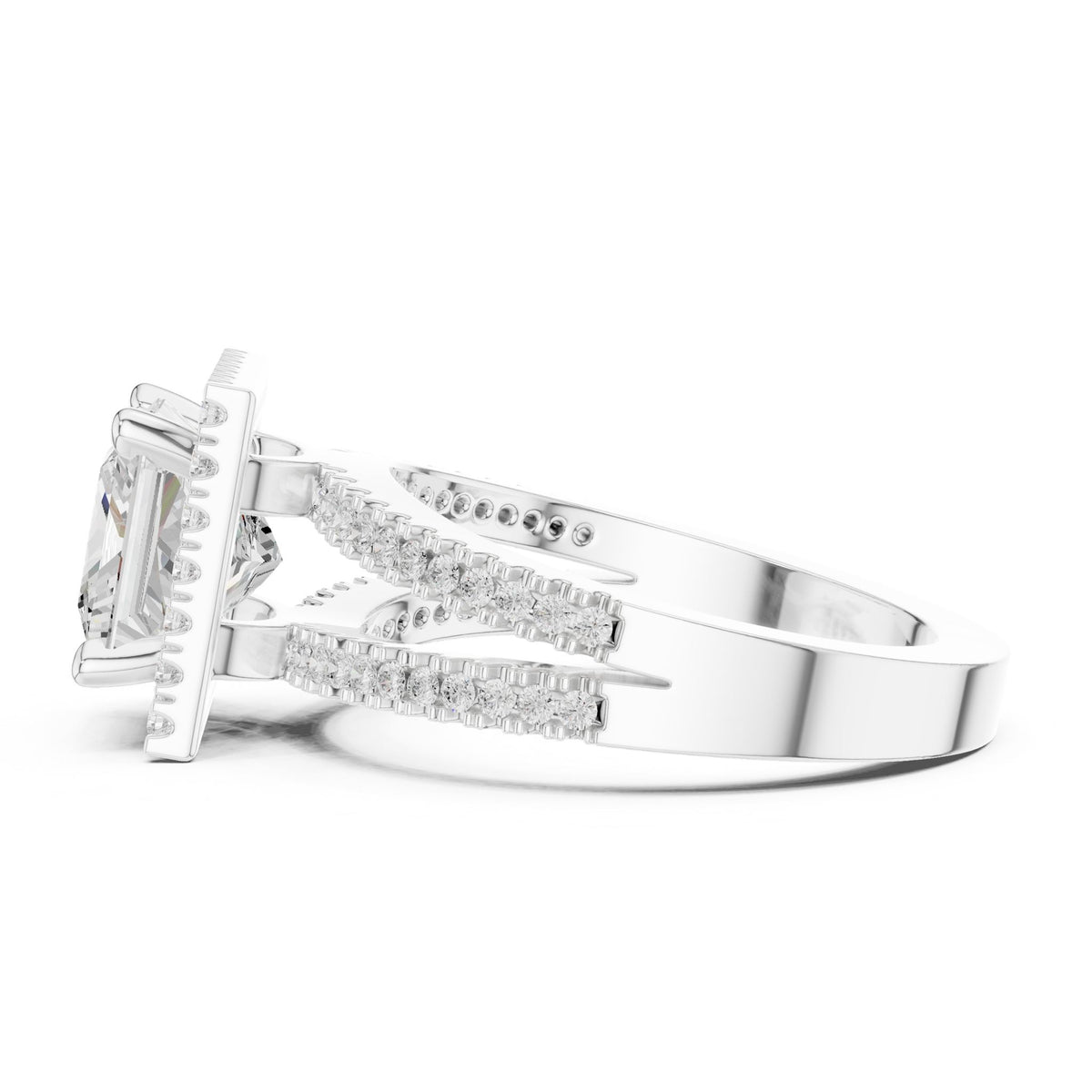 Princess Halo Lab Grown Diamond Engagement Ring