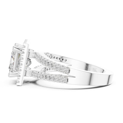 Princess Halo Lab Grown Diamond Engagement Ring