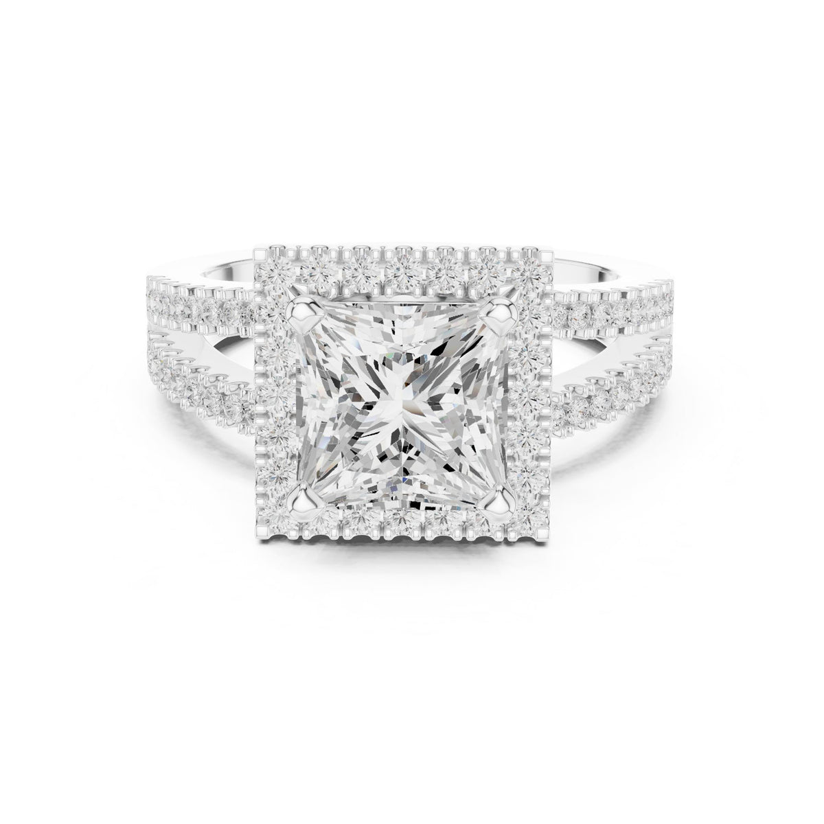 Princess Halo Lab Grown Diamond Engagement Ring