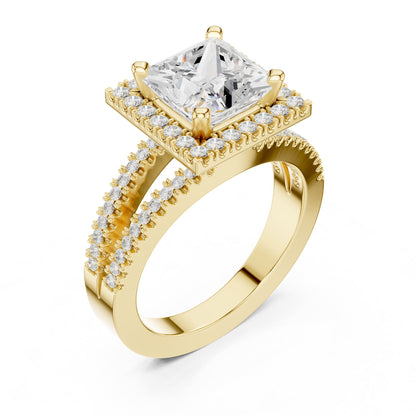 Princess Halo Lab Grown Diamond Engagement Ring