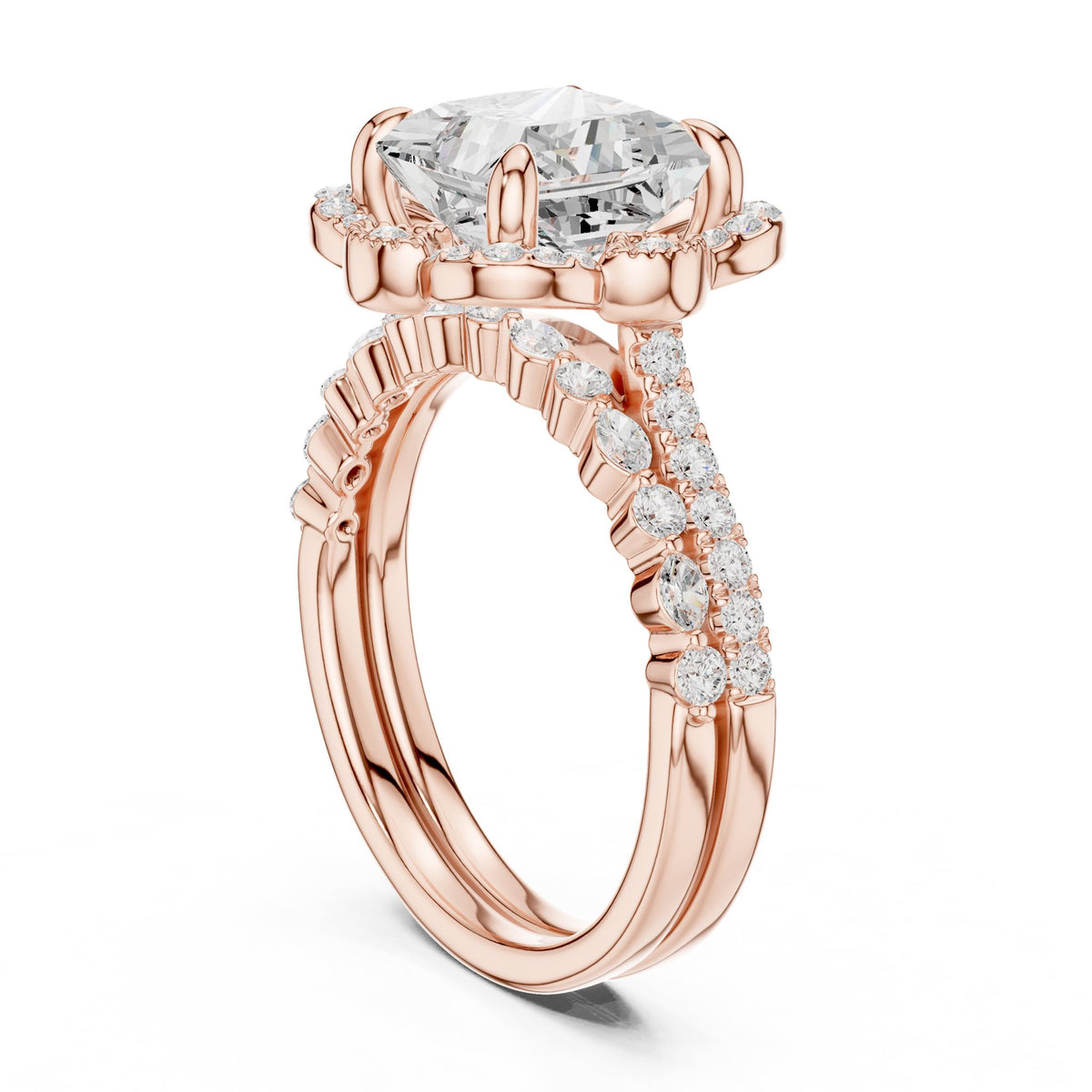 Princess Halo Lab Grown Diamond Engagement Ring