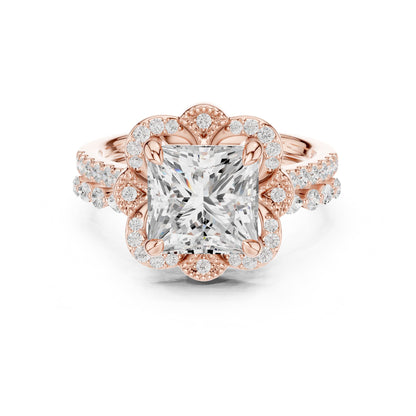 Princess Halo Lab Grown Diamond Engagement Ring
