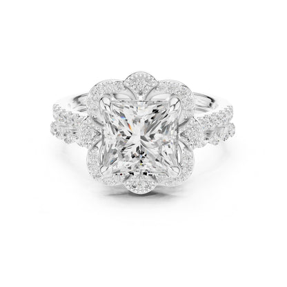 Princess Halo Lab Grown Diamond Engagement Ring