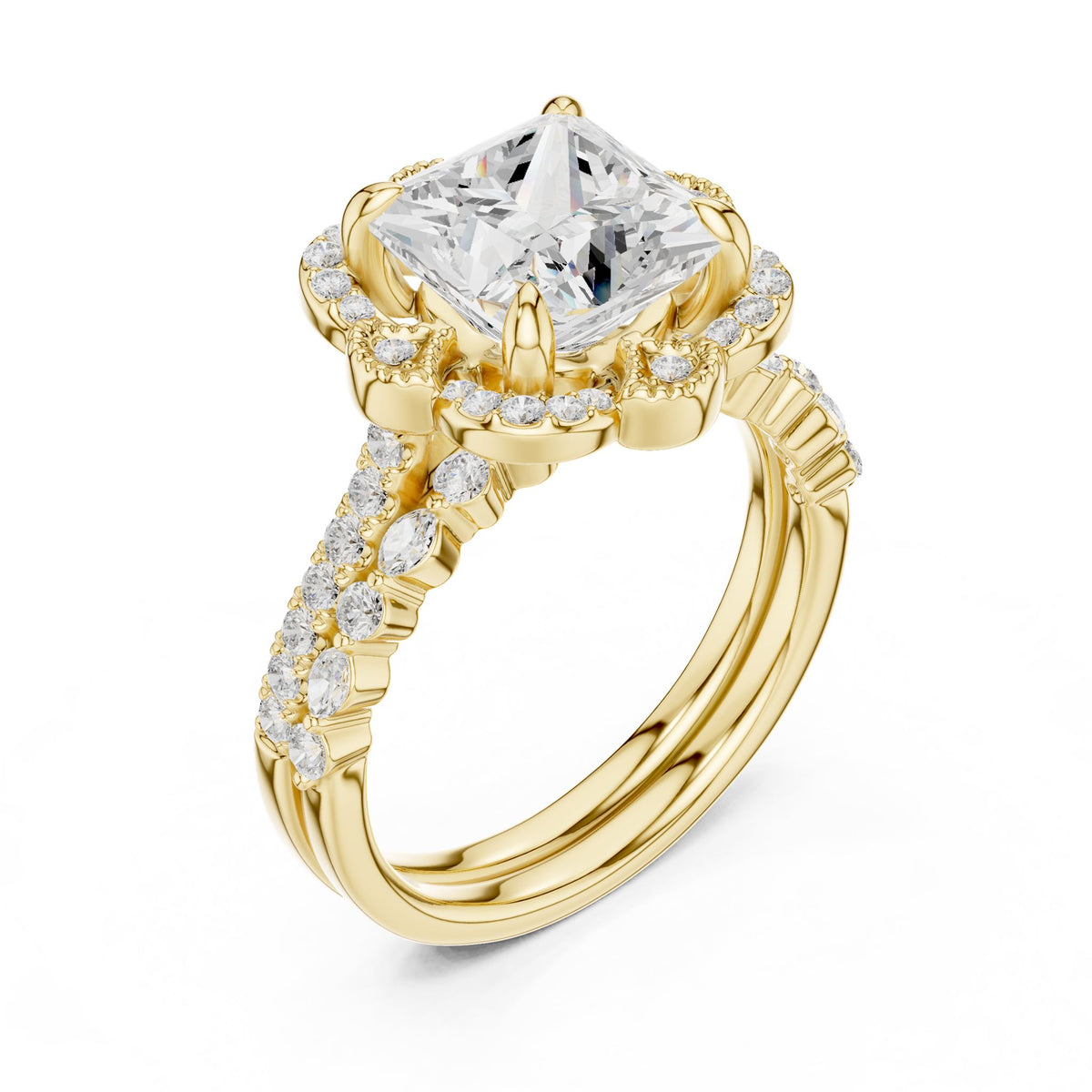 Princess Halo Lab Grown Diamond Engagement Ring