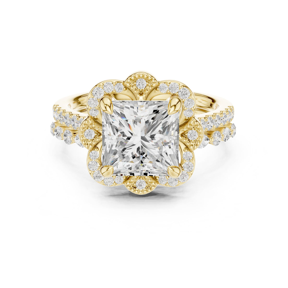 Princess Halo Lab Grown Diamond Engagement Ring