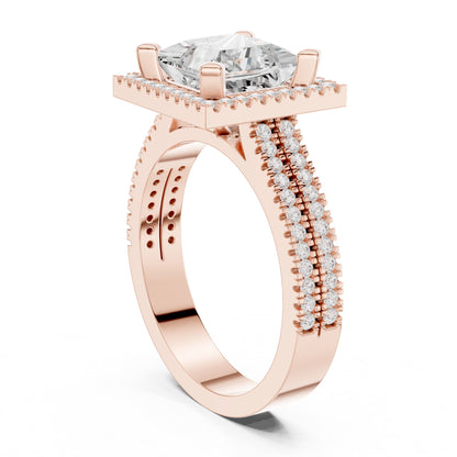 Princess Halo Lab Grown Diamond Engagement Ring