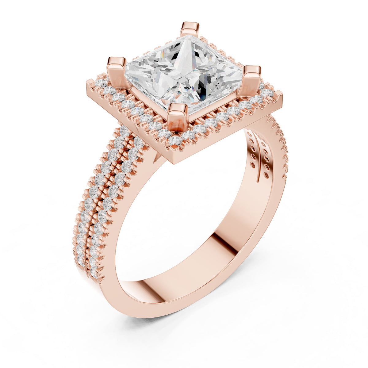Princess Halo Lab Grown Diamond Engagement Ring