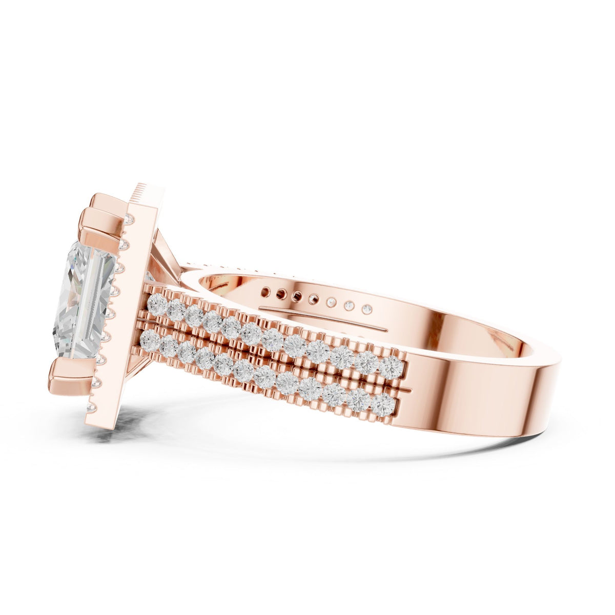 Princess Halo Lab Grown Diamond Engagement Ring
