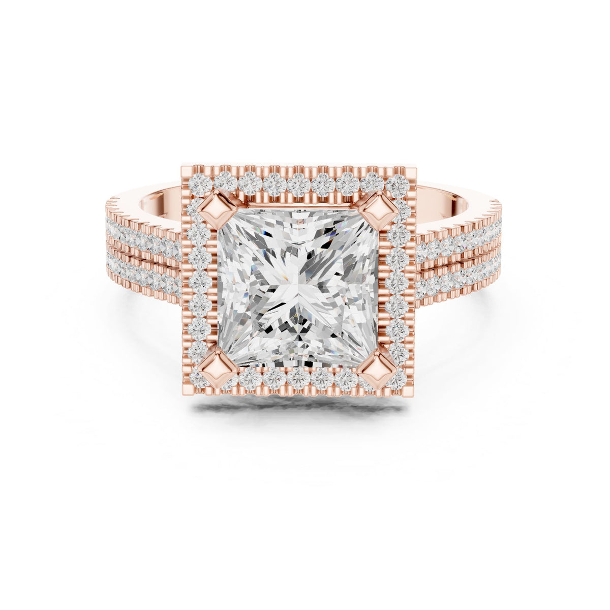 Princess Halo Lab Grown Diamond Engagement Ring